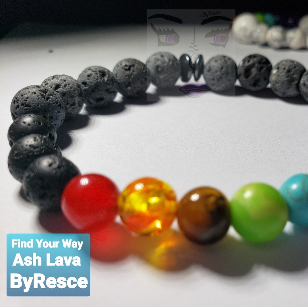 Ash Lava Chakra Bracelet